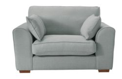 Collection New Ashdown Fabric Cuddle Chair - Silver.